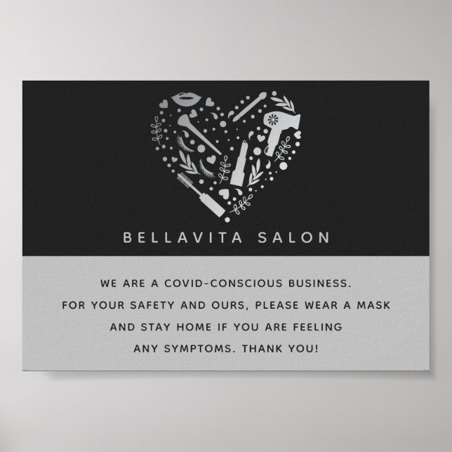Póster Salón Silver Heart Seguridad Consciente Covid (Frente)
