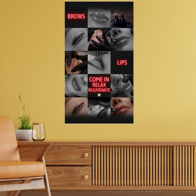 Póster Salón Spa Cejas Labios Ven Relájate Rejuvenece  (Salón 2)