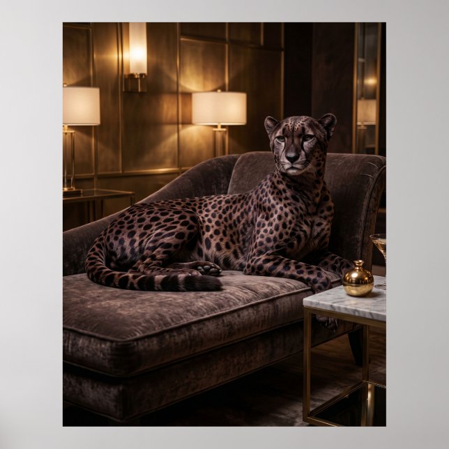 Póster Salón Velvet Cheetah (Frente)