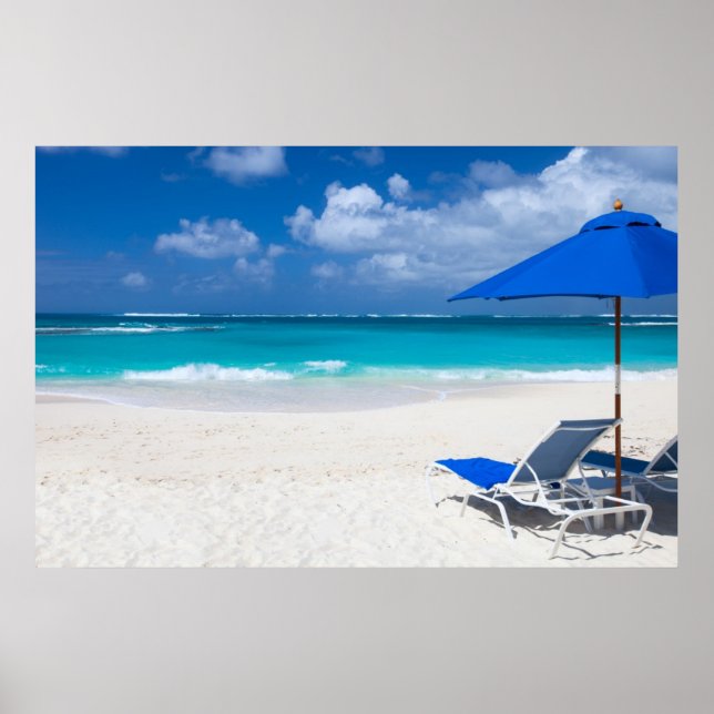 Póster Salones en la playa del océano (Frente)