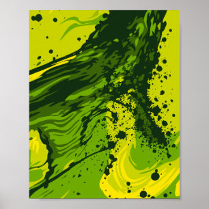 Póster Salpicadura de energía verde abstracta
