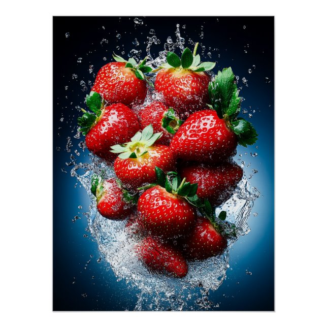 Póster Salpicadura de Fresa (Anverso)