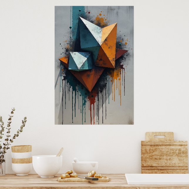 Póster Salpicadura de grafiti geométrico (Cocina)