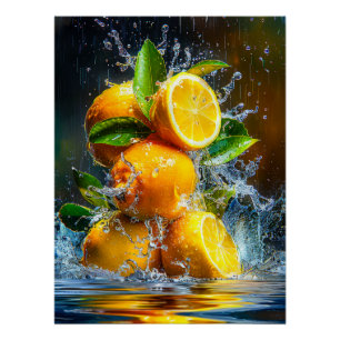 Póster Salpicadura de limón