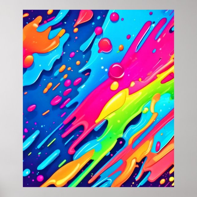 Póster Salpicadura de pintura colorida (Frente)