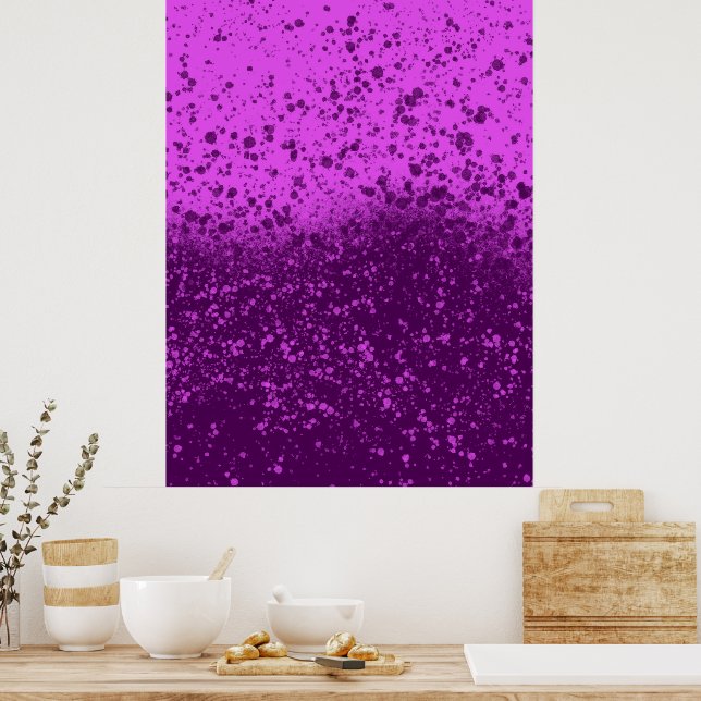 Póster Salpicadura monocromática morada real (Cocina)