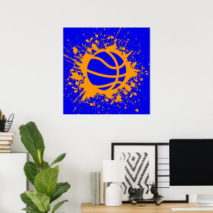 Póster salpicaduras de baloncesto