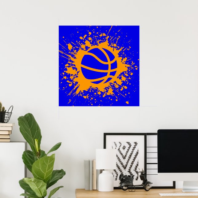 Póster salpicaduras de baloncesto (Oficina en casa)