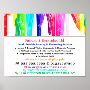 Póster Salpicaduras de pintura multicolor, pintor y decor