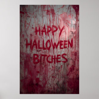 Póster Salpicaduras Sangrientas Halloween Dramático Loco