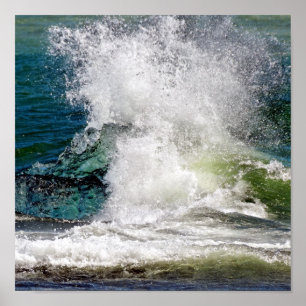 Póster Salpicar el agua en el mar, poster