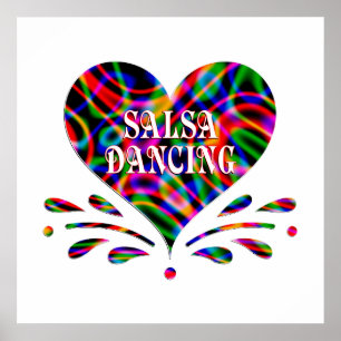 Póster Salsa Dancing Fun Heart