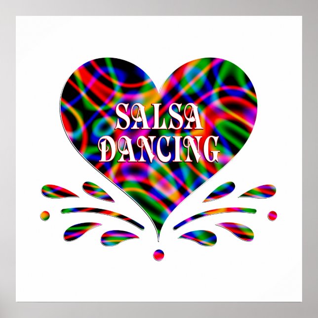 Póster Salsa Dancing Fun Heart (Frente)