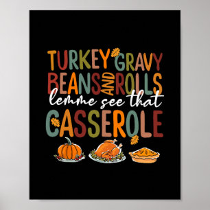 Póster Salsa De Pavo De Acción De Gracias Frijoles Y Pane