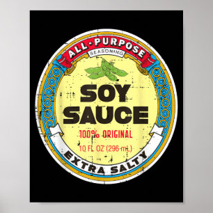 Póster Salsa de soja de Halloween divertido grupo de comi