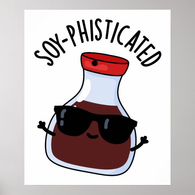 Póster Salsa de soja divertida con finura de soja (Frente)