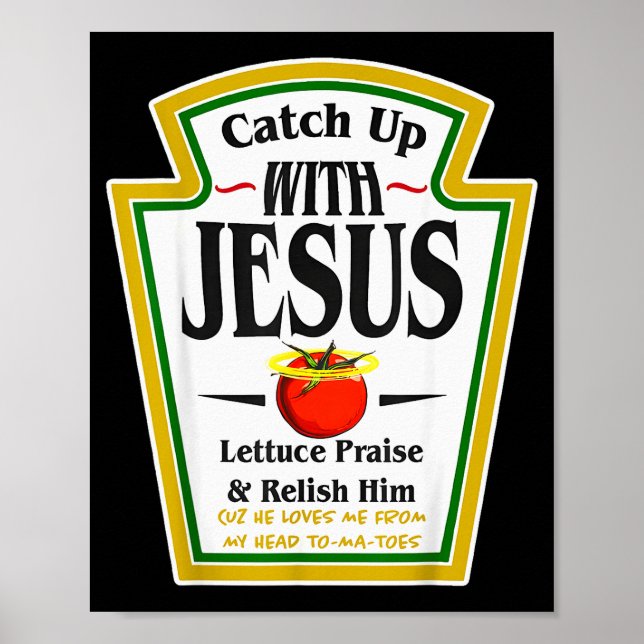 Póster Salsa de tomate con Jesús Chiste cristiano diverti (Frente)