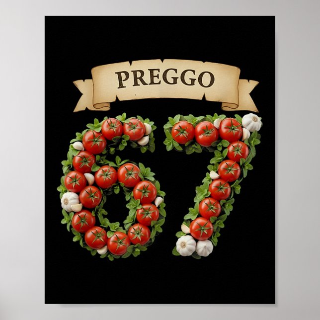 Póster Salsa Preggo Meme Divertido 67 Disfraz Gen Alpha J (Frente)