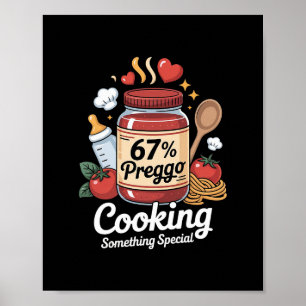 Póster Salsa Preggo Pasta Anuncio de Embarazo Divertido 6