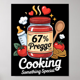 Póster Salsa Preggo Pasta Anuncio de Embarazo Divertido 6