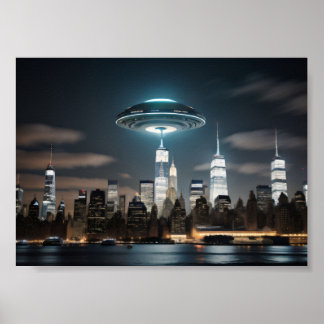 Póster Salsa voladora sobre la ciudad