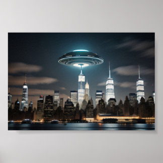 Póster Salsa voladora sobre la ciudad