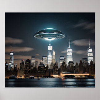Póster Salsa voladora sobre la ciudad