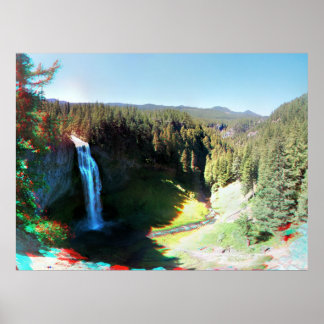 Póster Salt Creek Falls, Oregon 3D Anaglyph Poster