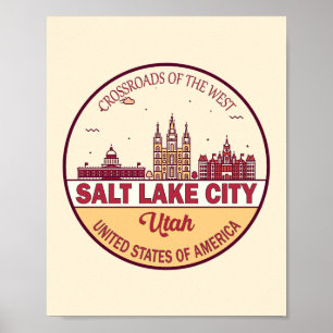 Póster Salt Lake City Utah City Skyline Emblem