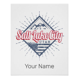 Póster Salt Lake City Utah Estados Unidos Montañas Estado