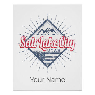 Póster Salt Lake City Utah Estados Unidos Montañas Estado
