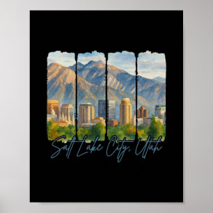 Póster Salt Lake City Utah Viaje Viaje Encuentrame En Sal