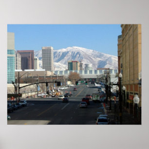 Póster Salt Lake City y el frente de Wasatch