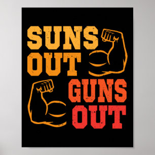 Póster Salta el sol disparando a los músculos para constr