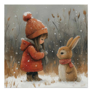 Póster Saltamontes Copo de Nieve: Un Conejo con un Poco d