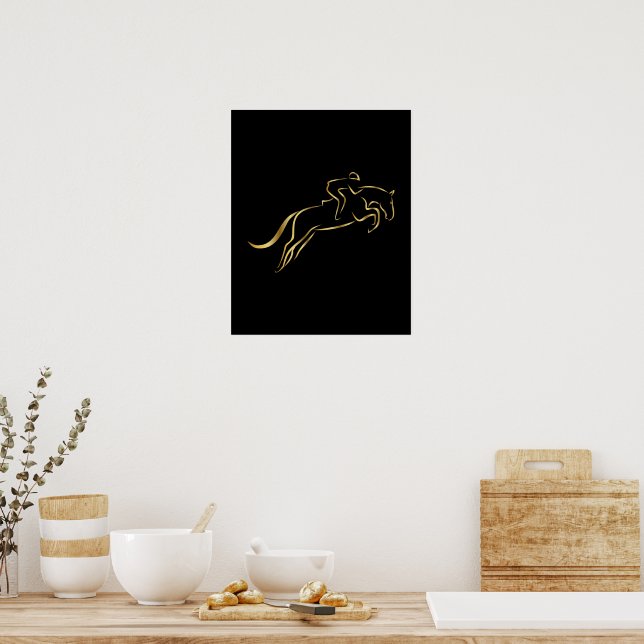 Póster Saltando Caballo | Caballo | Entrenador de caballo (Cocina)