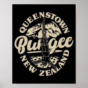 Póster Salto Bungee de Queenstown Nueva Zelanda Bungee Ex