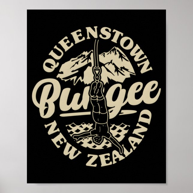 Póster Salto Bungee de Queenstown Nueva Zelanda Bungee Ex (Frente)