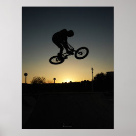 Póster Salto de doble traza BMX