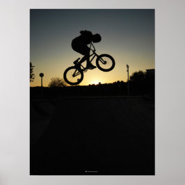 Póster Salto de doble traza BMX