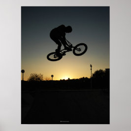 Póster Salto de doble traza BMX