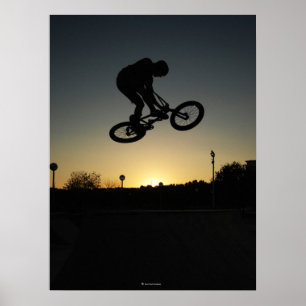 Póster Salto de doble trazo BMX