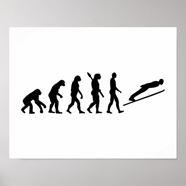 Póster Salto de esquí de evolución (Frente)
