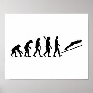 Póster Salto de esquí de la evolución