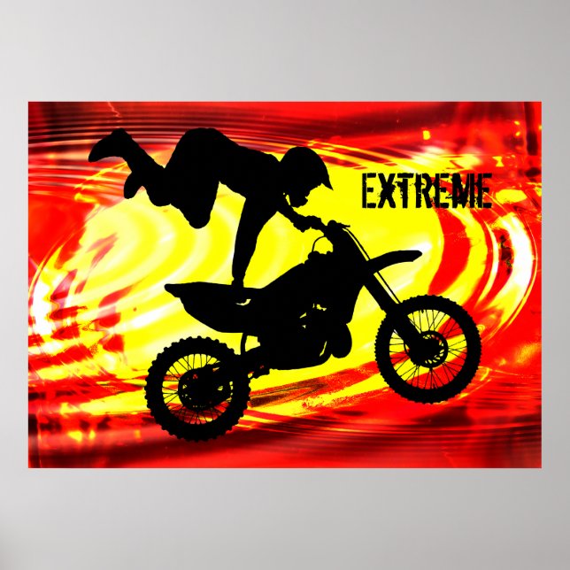 Póster Salto de Motocross explosivo (Frente)