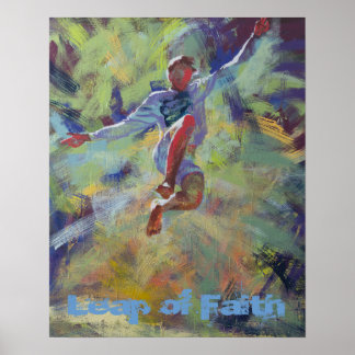 Póster Salto de poster motivacional de fe