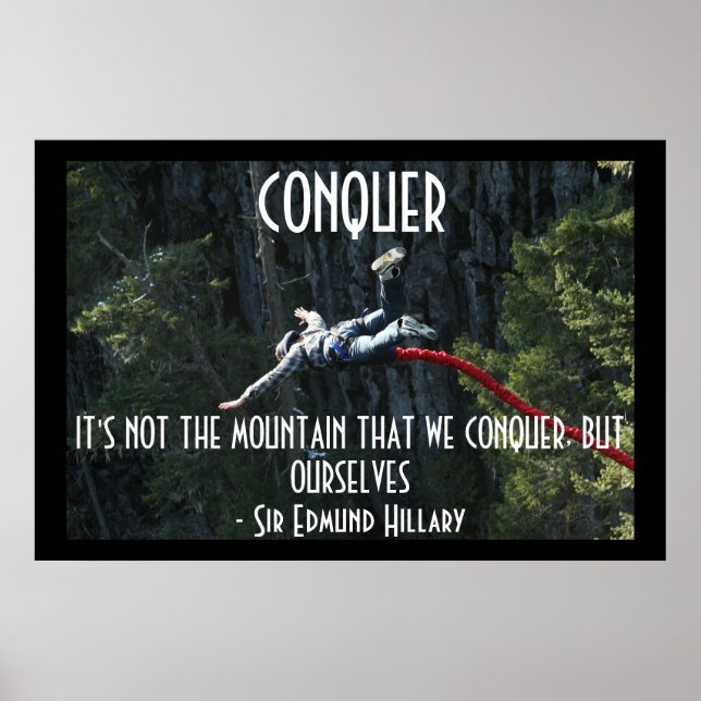 Póster Salto del bungee de citas motivacionales de conqui (Frente)