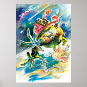 Póster Salto en el día lluvioso