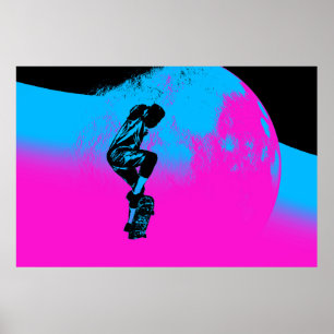 Póster Salto en la Luna - Skateboarder