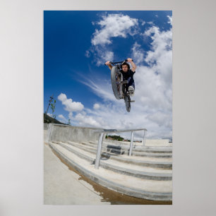 Póster Salto grande del aire de Bmx